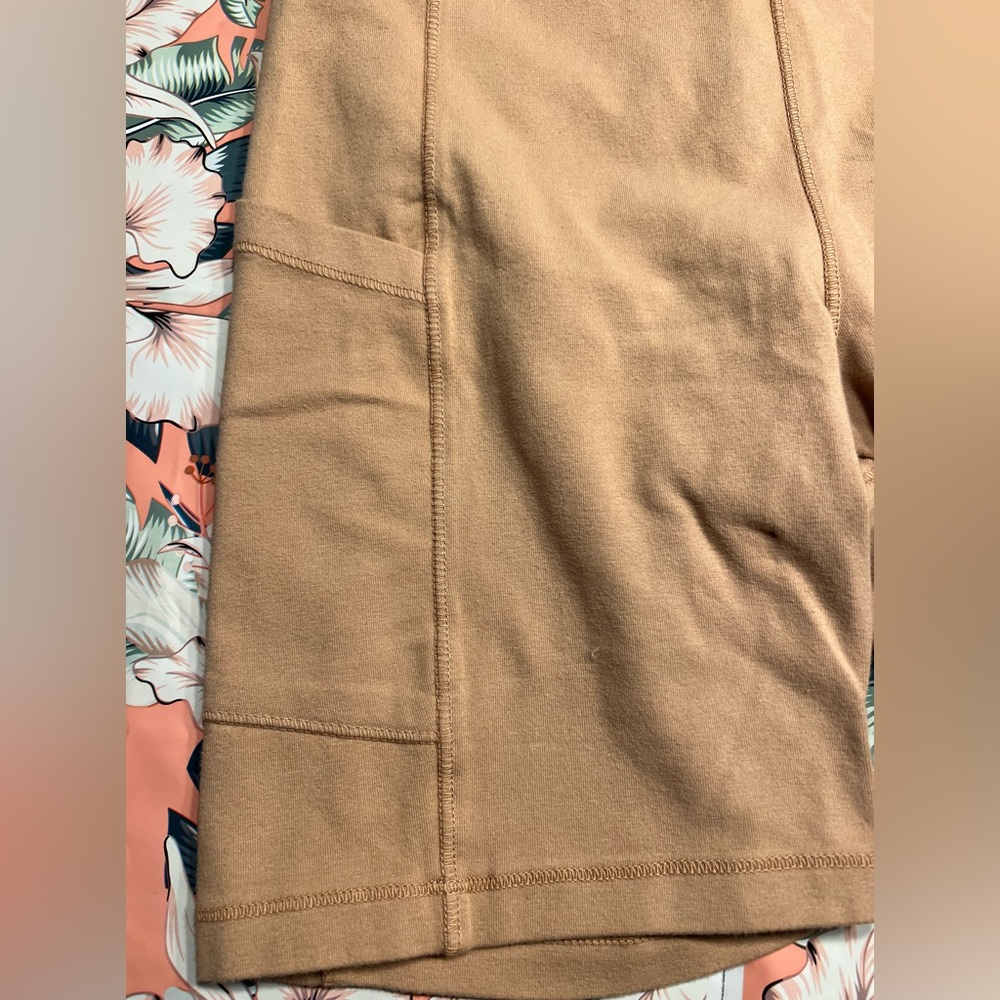 NWT- Monrow - size S camel color bike shorts with pockets. Super soft.